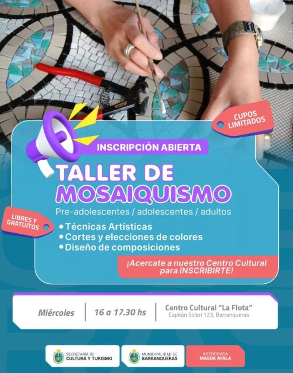 BARRANQUERAS: Abierta Las Inscripciones Para El Taller Gratuito De Mosaiquismo