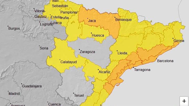 Desprendimientos e inundaciones en varios puntos de Aragón por las tormentas
