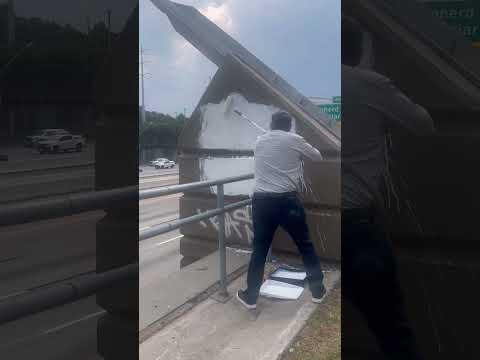 Ted Cruz paints over ‘deranged’ anti-Charlie Kirk vandalism in Houston: ‘Erasing evil’ #shorts