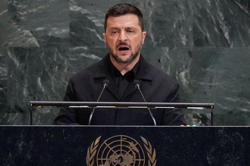 Ukraine’s president says the world is in `the most destructive arms race in history’