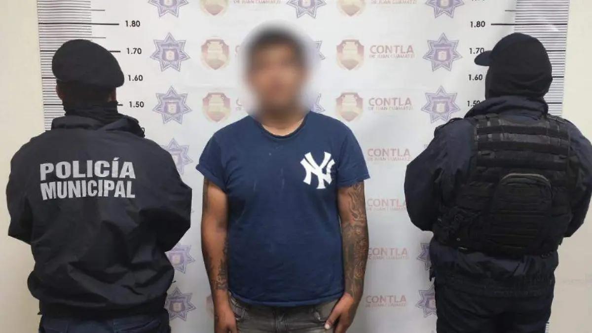 Policía de Contla asegura motocicleta robada y detiene a sospechoso