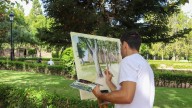 Un taller al aire libre: 43 pintores retratan en directo los rincones más bonitos de Badajoz