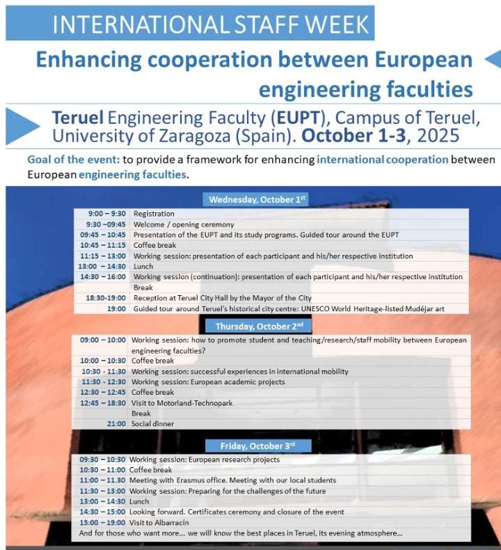 Más de 35 universidades europeas con estudios de ingeniería se reúnen la próxima semana en la Politécnica de Teruel