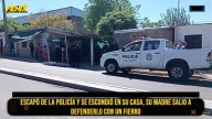 Hombre escapó de control policial y su madre agredió con un fierro a efectivos para protegerlo
