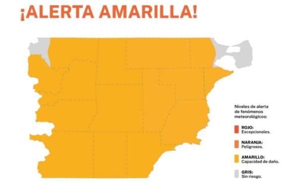Vientos intensos: rige alerta amarilla en gran parte de Chubut
