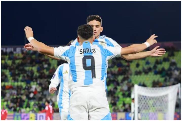 La Selección argentina Sub 20 debutó con una gran victoria ante Cuba en su debut en el Mundial de Chile