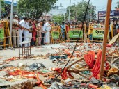 BJP delegation meets kin of victims; Vijay expresses condolences