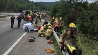 Varios heridos, dos en estado grave, tras volcar un autobús con 60 pasajeros a bordo en Santa Susanna