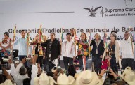 En compañía de morenistas, ministros reciben bastón de mando; Aguilar agradece su llegada a la reforma judicial