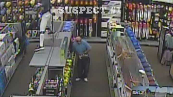 Video: Thief shoves stolen goods into pants as part of retail theft spree