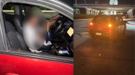 Conductor "enfiestado" se duerme al interior de su auto frente a plaza en Cuernavaca