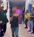 Simon Cowell baffles fans with bizarre entrance to Jennifer Hudson show