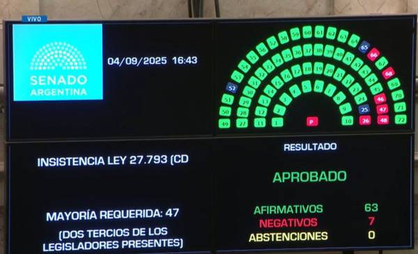 Derrota del Gobierno: uno por uno, cómo votaron los senadores el rechazo al veto en Discapacidad