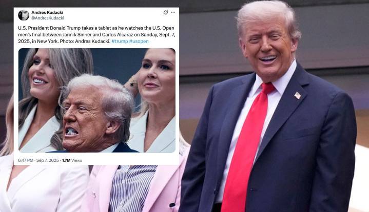 Trump Popped a Blue Tablet at the US Open — and the Internet Has Some Thoughts