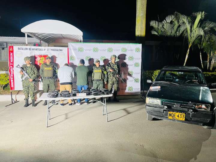 Fueron capturados con 33 kilogramos de cocaína en la vía Mocoa a Pitalito