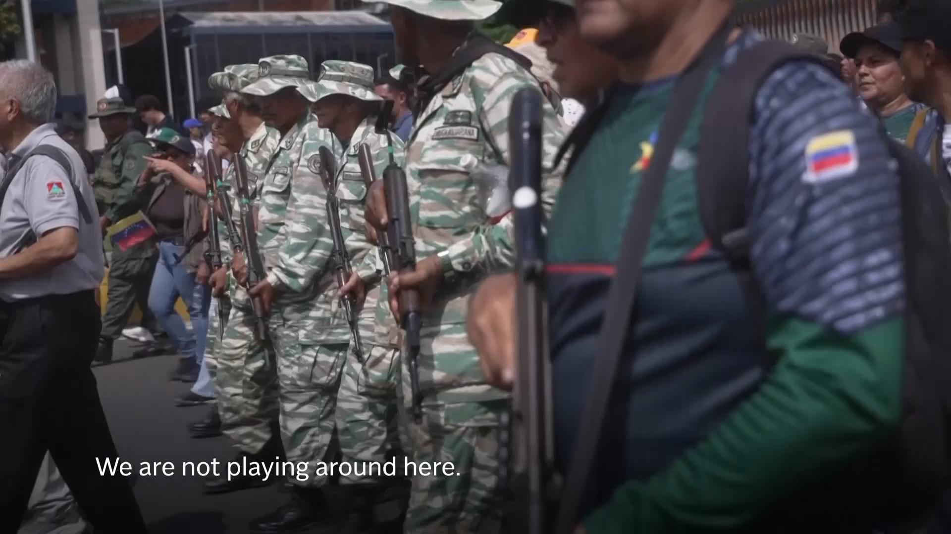 Venezuelan citizen militia takes to the streets as tensions with the US continue