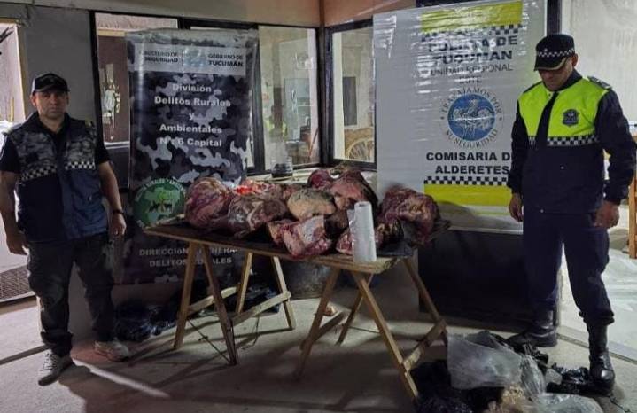 Hallaron 100 kilos de carne en la casa de un hombre investigado y sospechoso del robo de vehículos