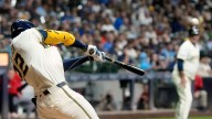 Yelich gets his 100th RBI as Brewers beat Angels 5