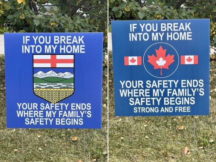 Yard signs warning potential intruders light up social media