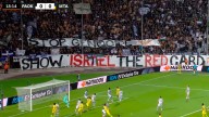 La 'bienvenida' de la afición del PAOK al Maccabi Tel Aviv: "Tarjeta roja a Israel"