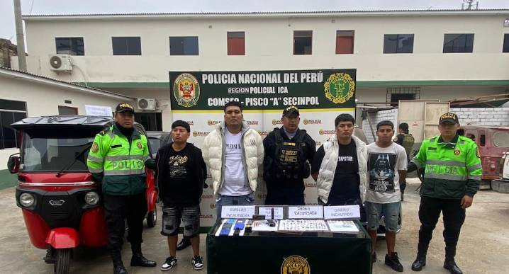 Pisco: caen “Los Gatilleros del Molino” con pistola, 32 municiones y ketes de droga