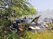 Fire outside Mohali Phase-8 police station; 6 vehicles gutted; View Pics [ FULL VIEW ]