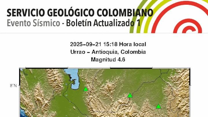 Temblor sorprendió a los habitantes de Antioquia en la tarde de este domingo; ¿cuál fue su magnitud?