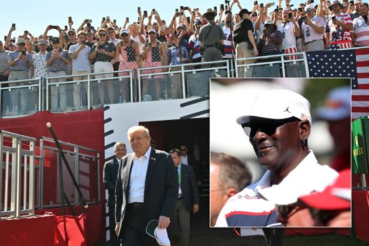 President Trump, Michael Jordan attend Ryder Cup on Long Island