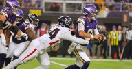 Falcons’ Brandon Dorlus helped to get the sack party started Sunday