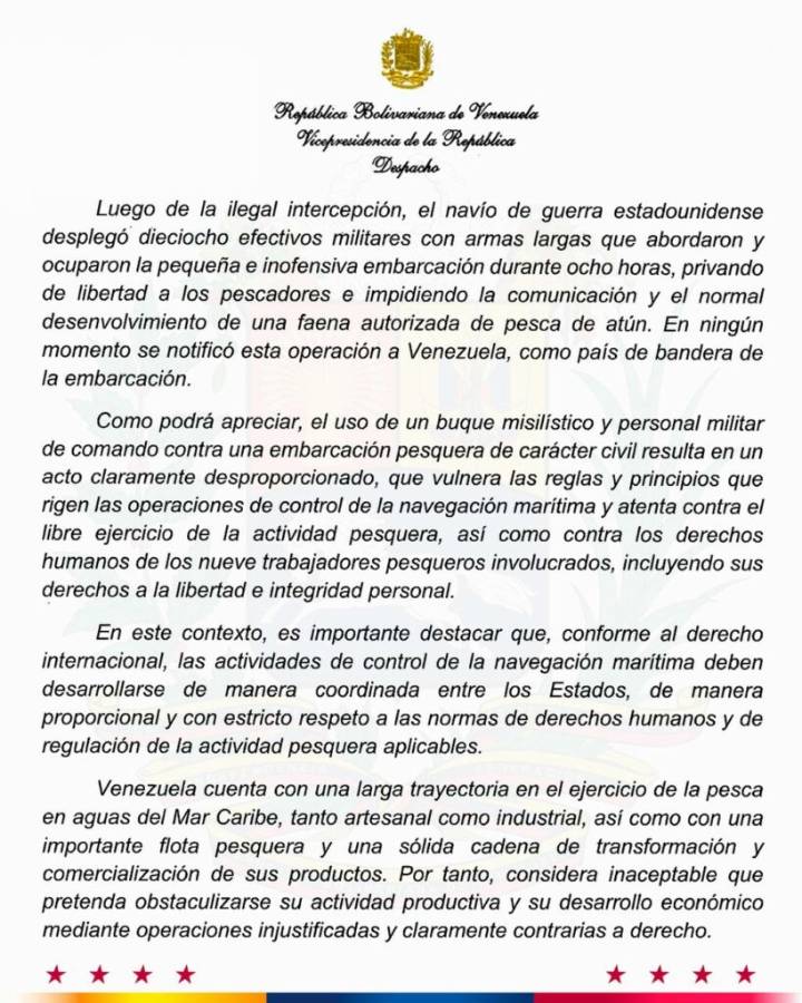 Gobierno denuncia ante organismos internacionales agresión en el Caribe