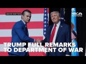 FULL REMARKS: President Donald Trump spoke to military leaders after Defense Secretary Hegseth