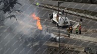 Semar se suma a labores de enfriamiento en la zona de explosión de pipas