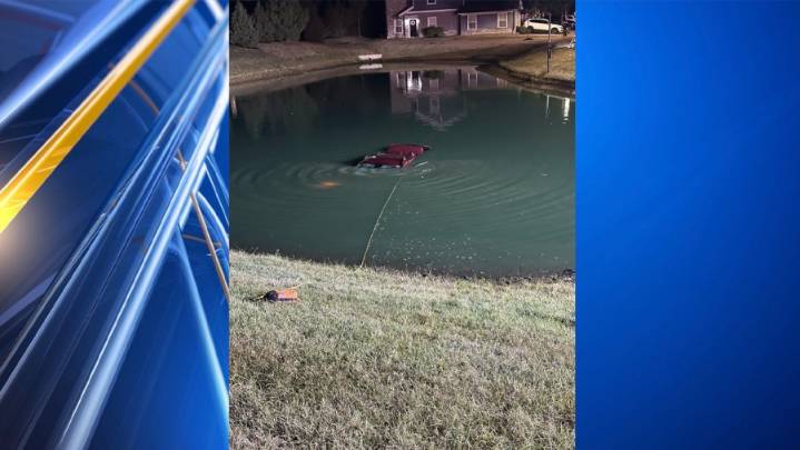 Pregnant woman saved from vehicle submerged in Sunbury pond