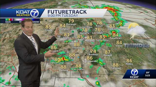Pleasant temperatures paired with a chance of scattered monsoon storms this afternoon