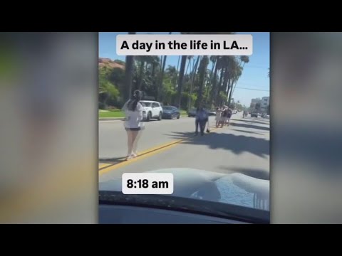 Impromptu influencer photoshoots break out on LA roads