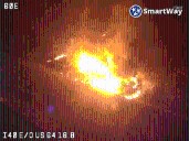 Tractor-trailer catches fire on I