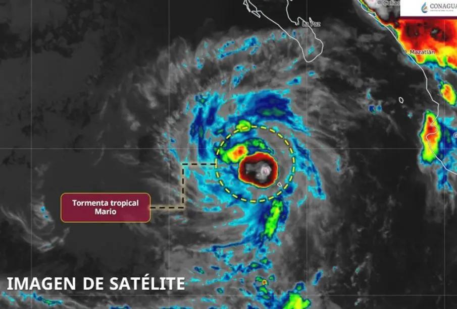 Tormenta tropical Mario mantiene pronóstico de lluvias en Baja California Sur