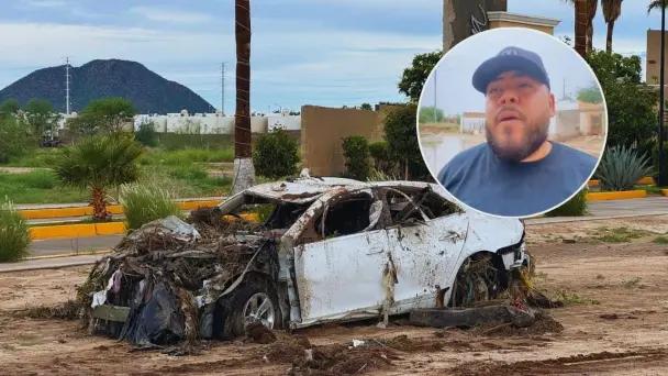 Vehículo familiar se pierde tras lluvias en La Caridad