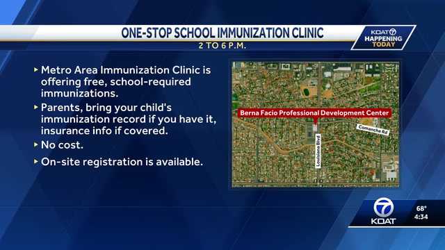 Metro area immunization clinic offers free school vaccines