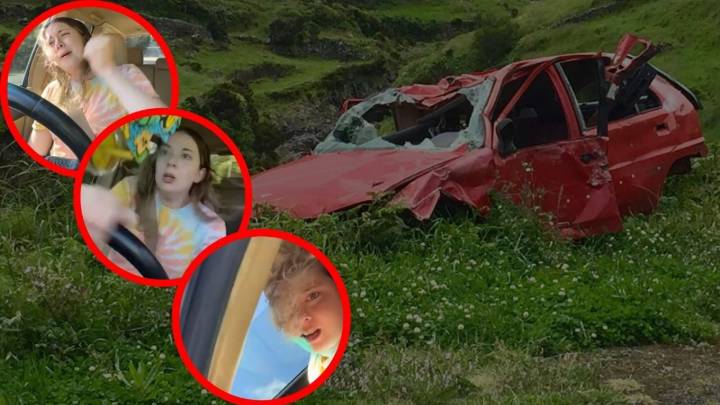 Mujer graba su propio accidente en auto; estaba golpeando el volante y cantando Hit Me Baby One More Time