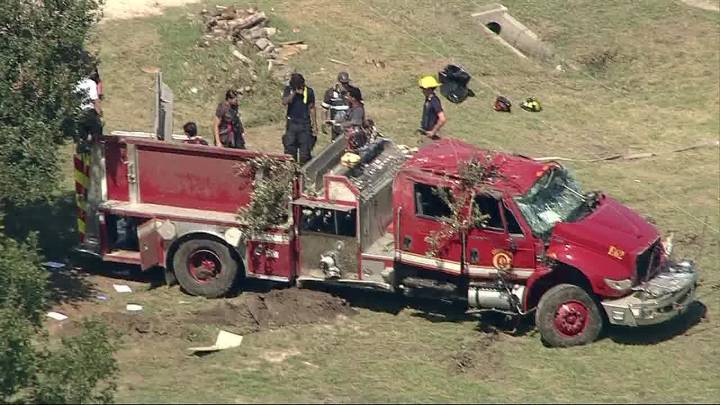 2 Quinlan Volunteer Firefighters injured in firetruck rollover