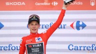 Cycing-Vingegaard celebrates Vuelta win in park, atop drinks cooler