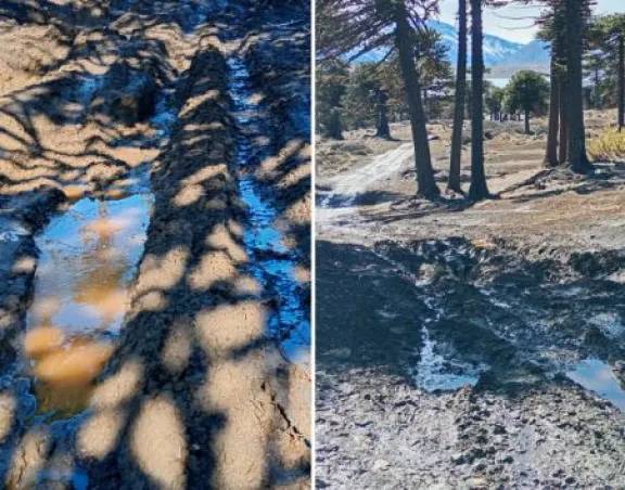 Restringen el tránsito vehicular en el camino a las Cascadas del Agrio por daños en el suelo