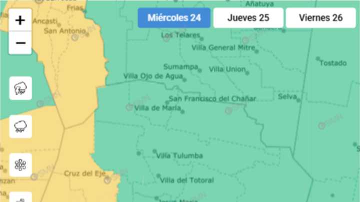 Rige alerta amarilla por fuertes vientos hasta el viernes