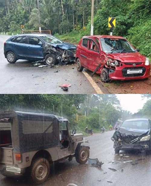 Multiple road accidents in Sullia leave several injured
