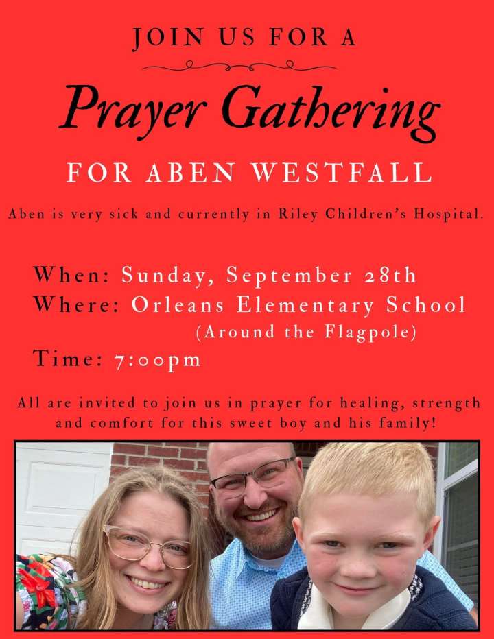 Community gathers for prayer for sick child