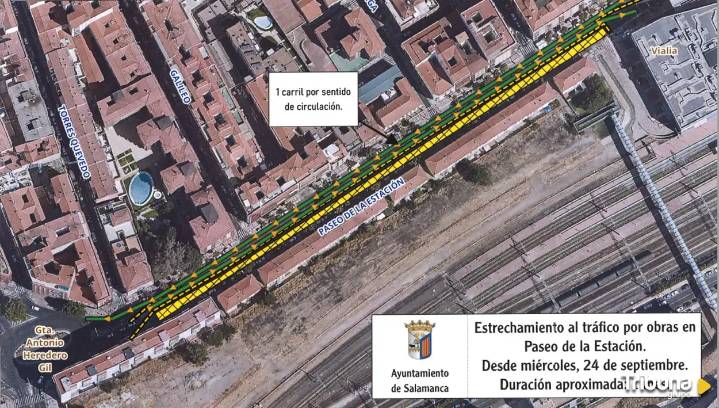 Obras en el Paseo de la Estación: un carril por sentido durante un mes por renovación de tuberías