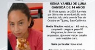 Se busca a Kenia Yaneli de Luna Gamboa de 14 años