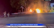 Army football player and father save man from fiery crash in New York