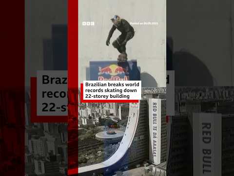 Brazilian breaks world records skating down 22